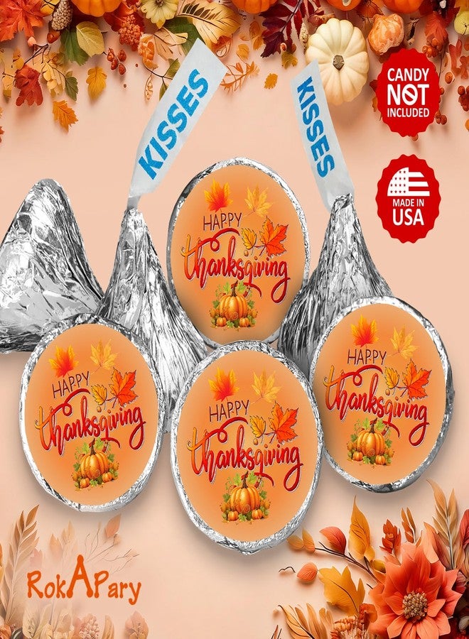 RokAPary 216 Thanksgiving Kisses Stickers Labels, Stickers for Party Decorations, Gift Tags, Wrappers, Friendsgiving Themed Party Favors Decor for Kisses. Made in USA - Image 4